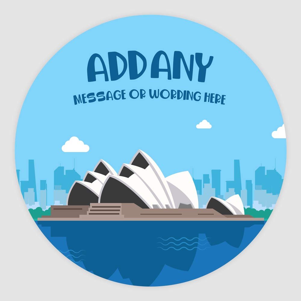 20 x Sydney Opera House Australia 5cm Personalised Edible Cupcake Toppers on Premium Icing