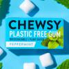 Chewsy Peppermint Plastic Free Gum | Plant Based | Sugar Free | Aspartame-Free | Xylitol | Tooth Friendly | Vegan | Biodegradable | Natural Chewing Gum 12 Packs view 1
