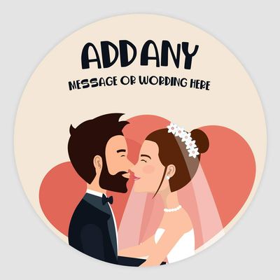 20 x Just Married 5cm Personalised Edible Cupcake Toppers on Premium Icing