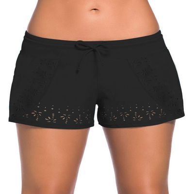 ChinFun Board Shorts Women's Swimswear Tankini Swim Briefs Swimsuit Bottom Boardshorts Beach Trunks - black - XX-Large