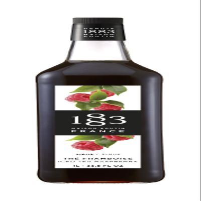 1883 Maison Routin Premium Iced Tea Raspberry Syrup Flavoured Syrup for Summer Drinks, Cocktails & Lemonades, Vegan-Friendly, No Artificial Colours, 1L Glass Bottle
