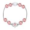1 piece bracelet ladies girls silver 925 fashion happy pink crystal beads with stars bangle charm bracelets jewellery Christmas gift for women mom daughter view 1