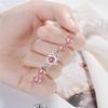 1 piece bracelet ladies girls silver 925 fashion happy pink crystal beads with stars bangle charm bracelets jewellery Christmas gift for women mom daughter view 4