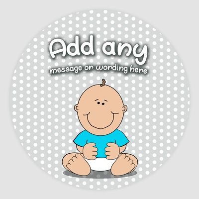 20 x Baby Boy Wallpapers 5cm Personalised Edible Cupcake Toppers on Premium Icing