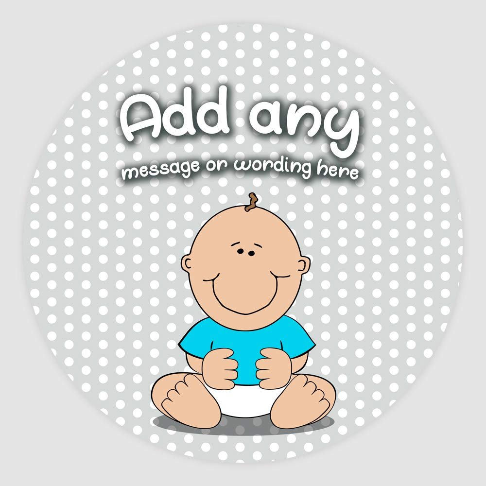 20 x Baby Boy Wallpapers 5cm Personalised Edible Cupcake Toppers on Premium Icing