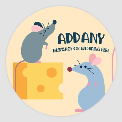 20 x Cute Mouse 5cm Personalised Edible Cupcake Toppers on Premium Icing
