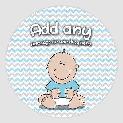 20 x Baby Boy Wallpapers 5cm Personalised Edible Cupcake Toppers on Premium Icing
