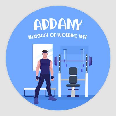 20 x Bodybuilder Gym Workout 5cm Personalised Edible Cupcake Toppers on Premium Icing