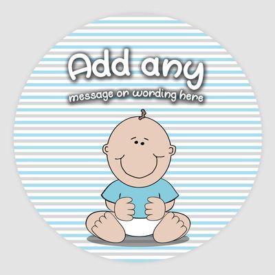 20 x Baby Boy Wallpapers 5cm Personalised Edible Cupcake Toppers on Premium Icing