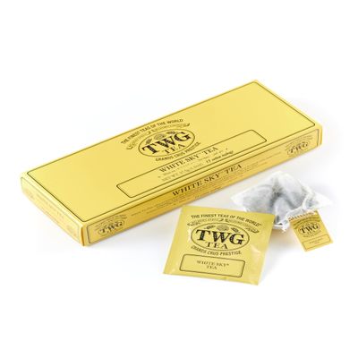 TWG Tea | White Sky Tea | WhiteTea | Ylang Ylang Flowers | 15 Hand Sewn Cotton Teabags | Gift Set
