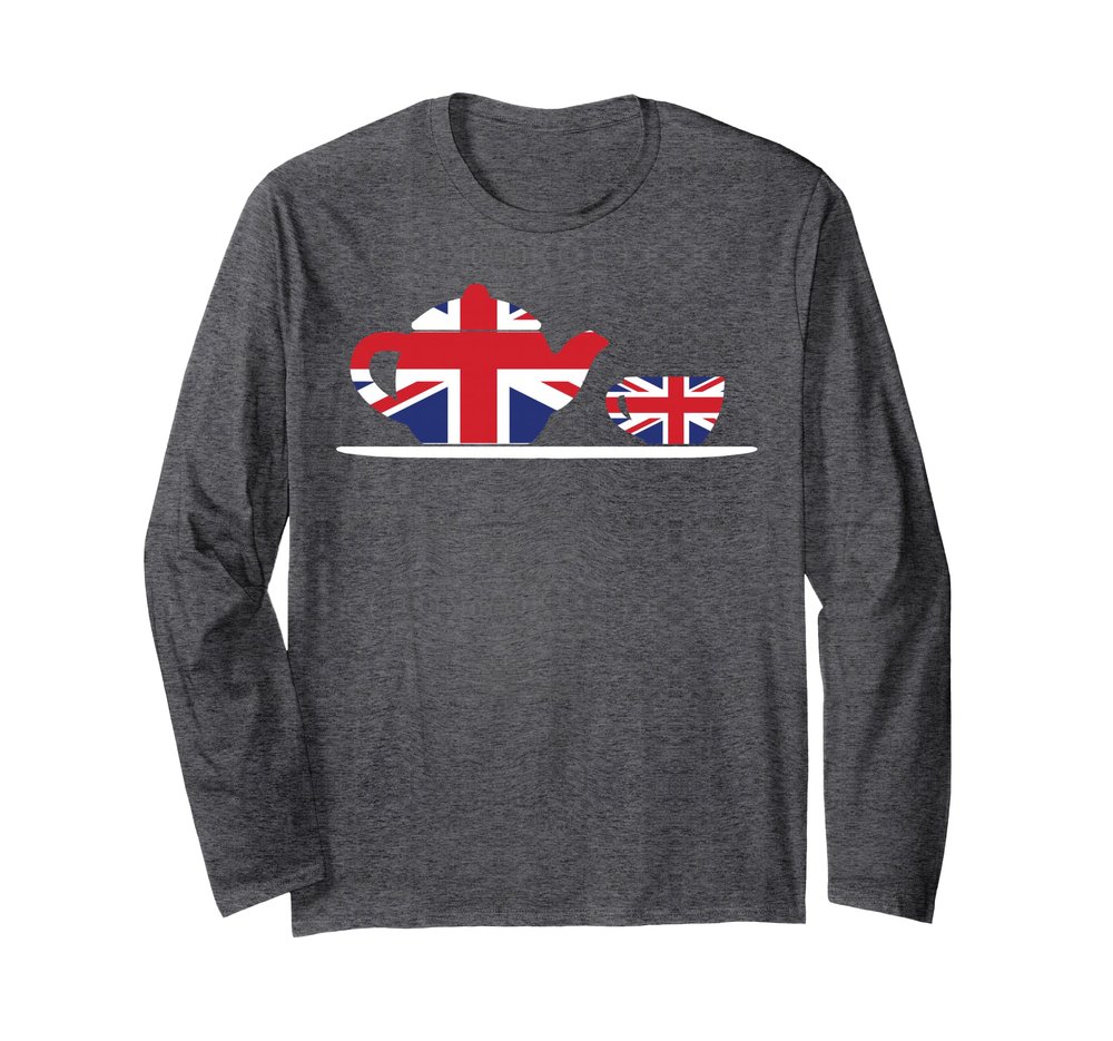 British Teapot And Teacup For Tea Lovers JT Long Sleeve T-Shirt