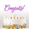 Cakeshop 'Congrats' Congratulations Glitter Cake Topper, Wedding Cake Topper Decoration Anniversary - Double Sided 400gsm Glitter Card, Choice 14 of Colours and Loads of Styles (Purple) view 1