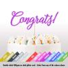 Cakeshop 'Congrats' Congratulations Glitter Cake Topper, Wedding Cake Topper Decoration Anniversary - Double Sided 400gsm Glitter Card, Choice 14 of Colours and Loads of Styles (Purple) view 2