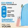 Voom Sonic Go 1 Series Battery-Operated Electric Toothbrush, Dentist Recommended, Portable Oral Care, 2 Minute Timer, Light Weight Design, Soft Dupont Nylon Bristles, Pink view 3