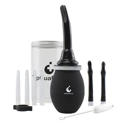 TopQuaFocus 420ml Enema Bulb Kit - Large Anal Douche Bulb, Colon Irrigation Enemas for Man Woman (Black)