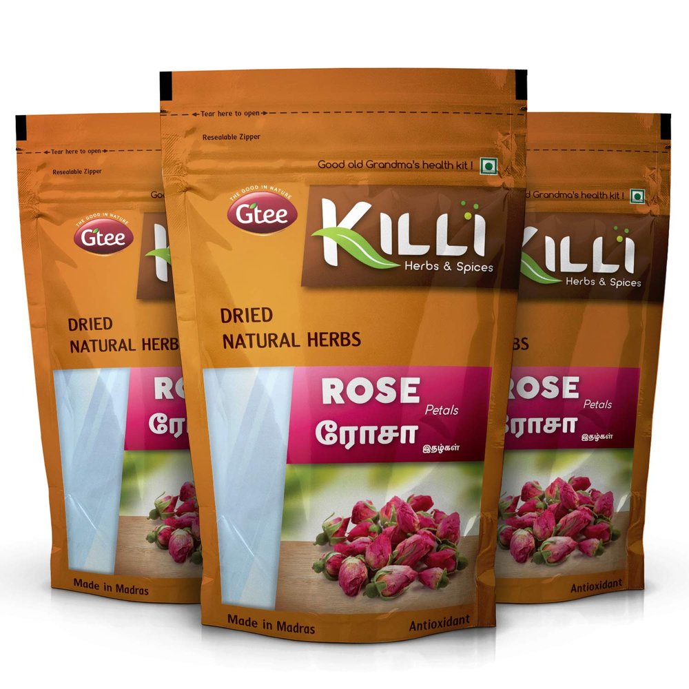 KILLI Rose | Gulab | Panineer | Gulabi Petals, 50g (Pack of 3)
