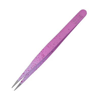 5" Tweezers Pointed Beauty Eyebrow Sharp Eyelashes Extension Pink