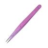 5" Tweezers Pointed Beauty Eyebrow Sharp Eyelashes Extension Pink view 1