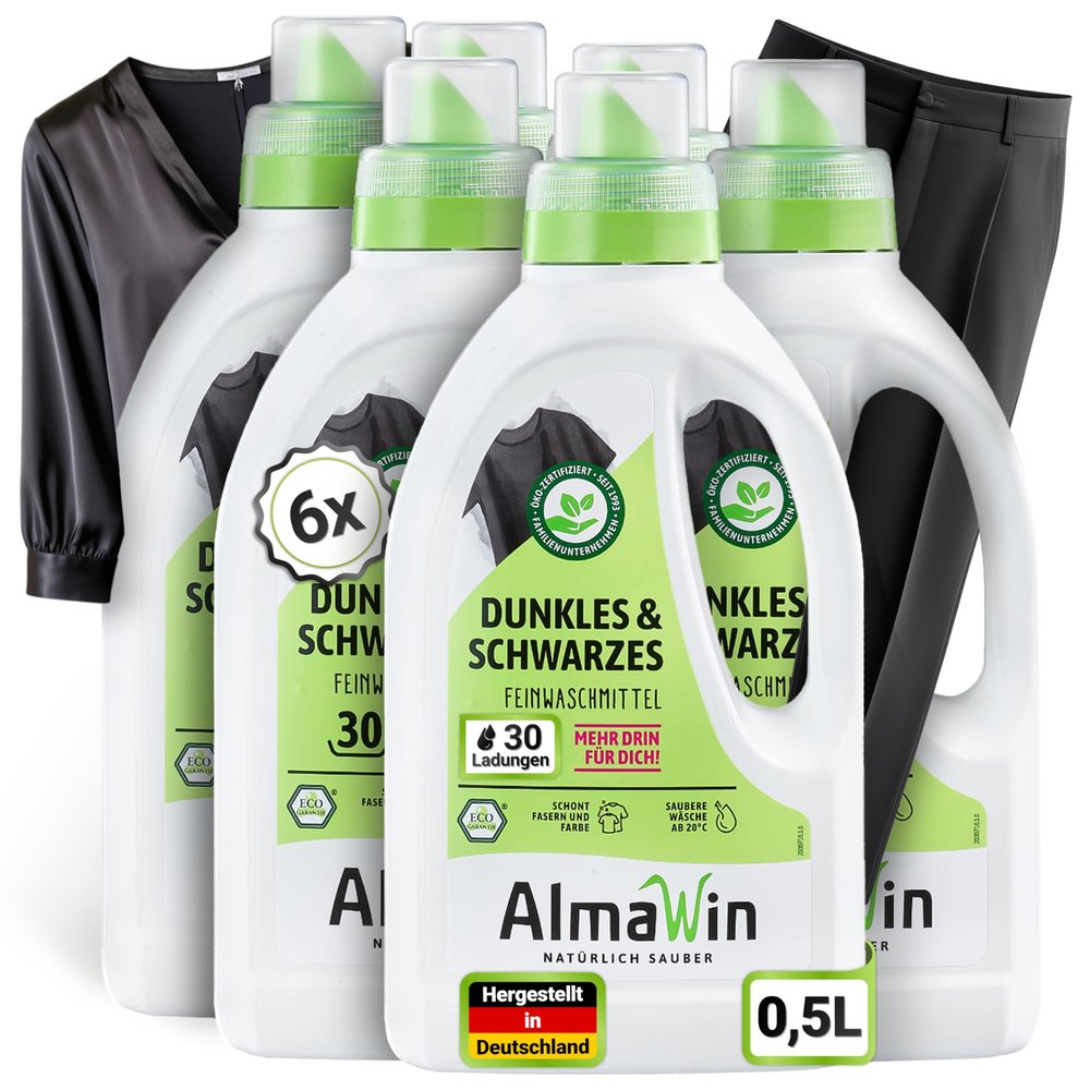 AlmaWin Organic detergent for dark and black (6 x 750 ml)