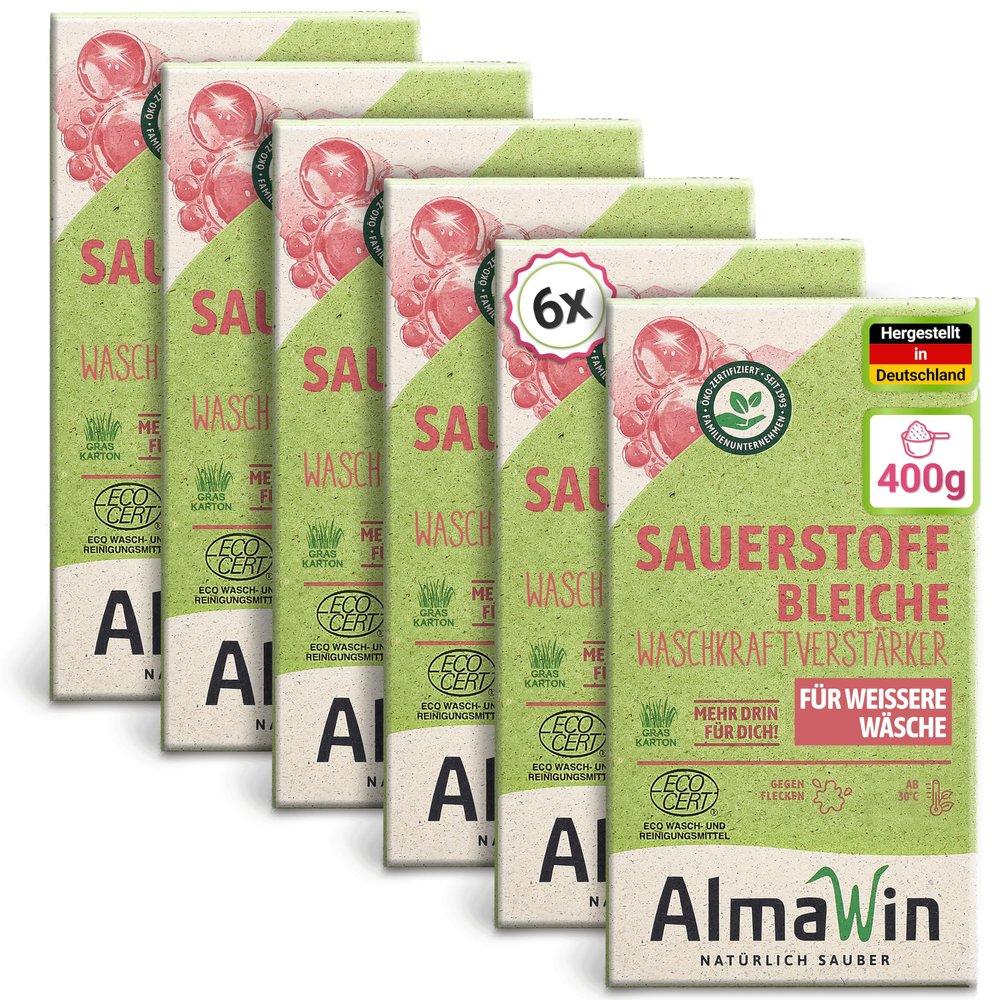 AlmaWin Organic Oxygen Bleach (6 x 400 g)