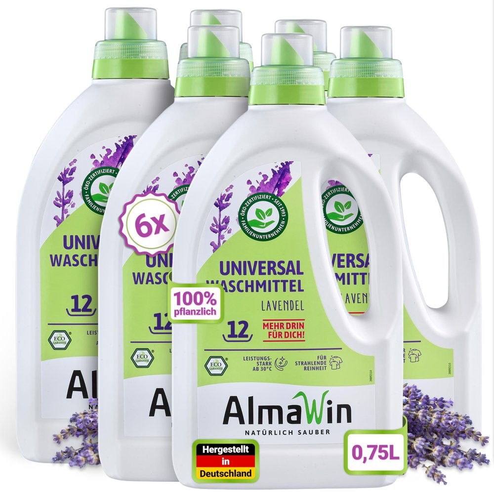 AlmaWin Organic Liquid Detergent (6 x 750 ml)
