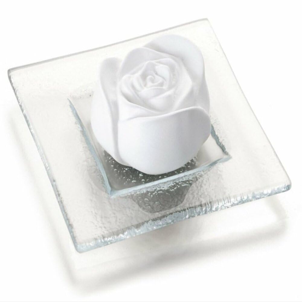 Primavera Life Scented Stone Rose Blossom with Glass Plate (6 x 1 Item)