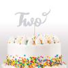 Cakeshop 2nd Birthday Glitter Cake Topper, Age 2 Cake Topper Decoration, 2nd Anniversary - Double Sided 400gsm Glitter Card, Choice 14 of Colours and Loads of Styles (Light Silver) view 1