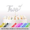 Cakeshop 2nd Birthday Glitter Cake Topper, Age 2 Cake Topper Decoration, 2nd Anniversary - Double Sided 400gsm Glitter Card, Choice 14 of Colours and Loads of Styles (Light Silver) view 2