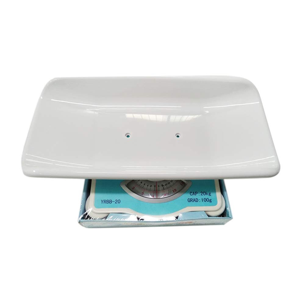 Bathroom Scale Mechanical Baby Scale, Pet Scale, Food Scale, Accurate Scale for Toddler Baby 0-5 Years, Measure Toddler/Puppy/Cat/Dog Weight, Capacity up to 20 kg / 44 lb (White)