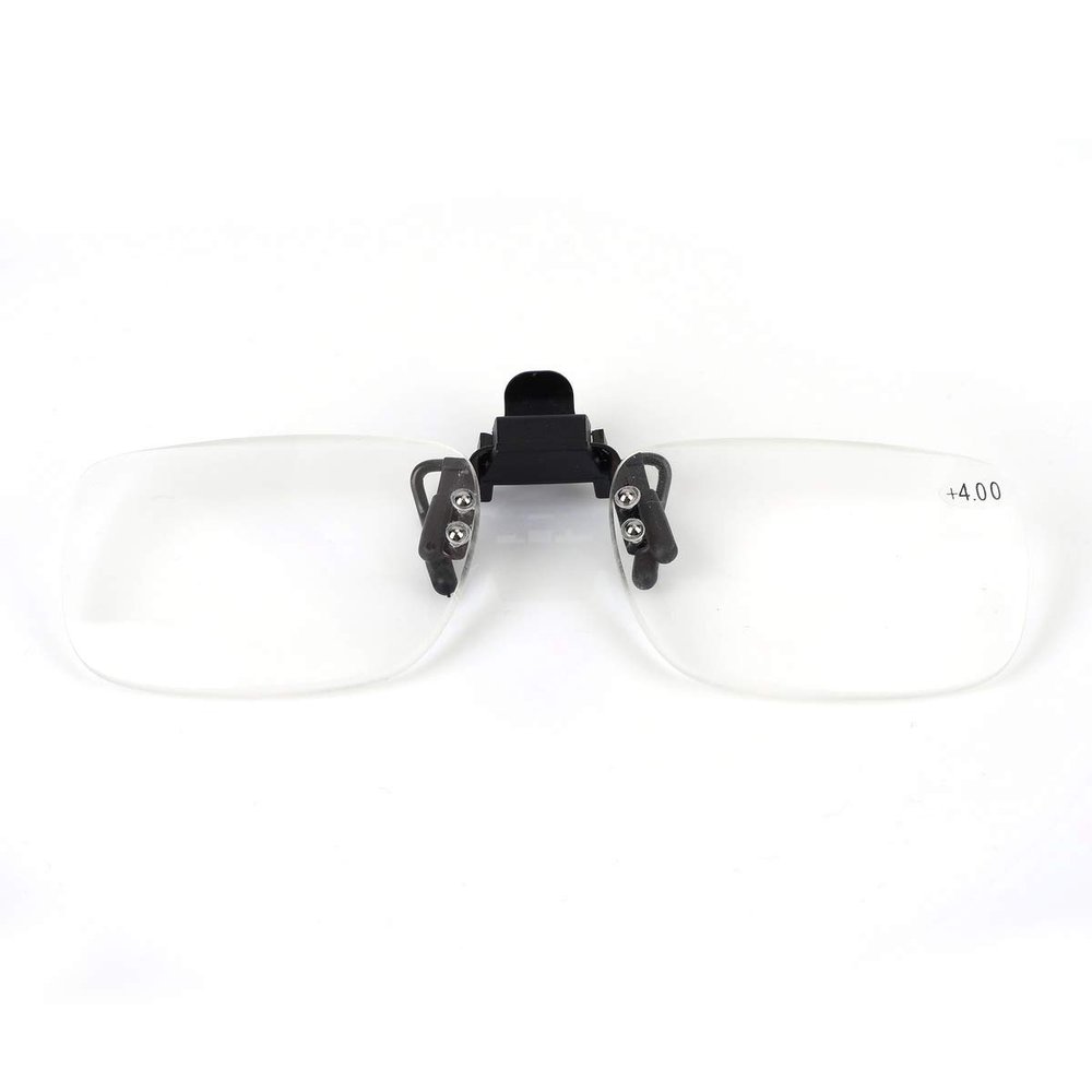 Reading Glasses Clip On Flip Up Magnifying Reading Glasses Magnifiers Lenses Readers Unisex (+4.0)