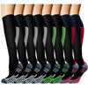 8 Pack Knee High Compression Socks For Men & Women-Best For Running,Athletic,Medical,Pregnancy and Travel -15-20mmHg (S/M, 8 Pairs Multicoloured) view 1