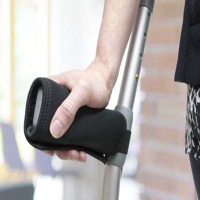 Homemate Crutch Grip (2 PACK) - Crutch Handle Support Padded Walker Hand Grips, Soft Comfortable Cushion Rollator Handle Covers, Wheelchair, Non-Slip Breathable Mobility Accessory - Black