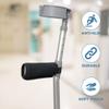 Homemate Crutch Grip (2 PACK) - Crutch Handle Support Padded Walker Hand Grips, Soft Comfortable Cushion Rollator Handle Covers, Wheelchair, Non-Slip Breathable Mobility Accessory - Black view 2