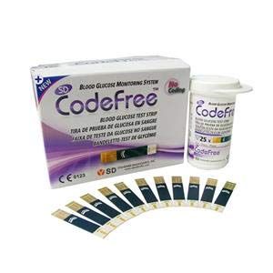 SD CodeFree 99XX0470 Blood Glucose Test Strip, Pack of 50