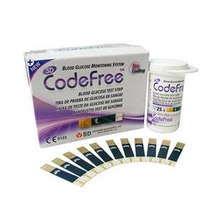 SD CodeFree 99XX0470 Blood Glucose Test Strip, Pack of 50