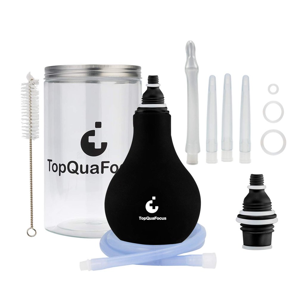 TopQuaFocus 320ml Enema Bulb Kit Anal Douche Bulb kit for Man Woman Cleaning Douche Bulb Men(320ML, Black)