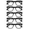 OPULIZE POP Reading Glasses for Women Men,Scratch Resistant Round Matt Frame with Spring Hinges, Black +2.50 (Pack of 5) view 1