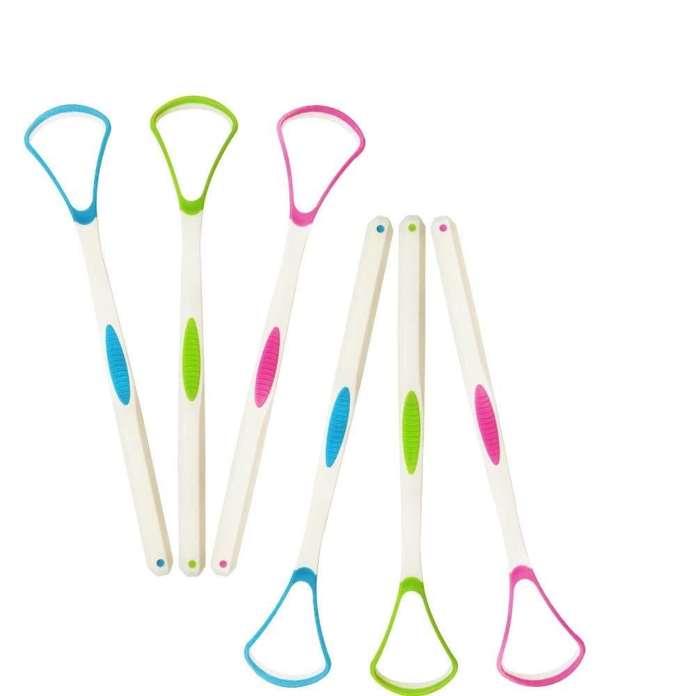 GHzzY 6 Pack Tongue Cleaner Scraper - Anti-Bacterial Tongue Cleaner for Adult & Kids for Inhibiting Bad Breath,Fresh Breath & Prevent Oral Diseases
