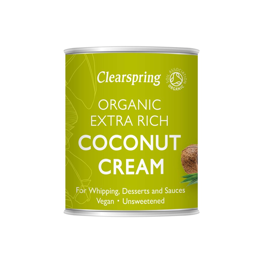Clearspring Organic Extra Rich Coconut Cream | 200ml | 95% Coconut | 30% Coconut Fat | From Sri Lanka | No Additives | Vegan | Kosher | Ideal for Whipping, Desserts & Sauces