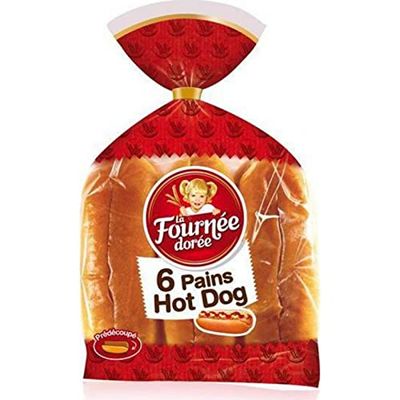 La Fourne Dore 6 Pre-cut Hot Dog Bread 270g (Pack of 4)