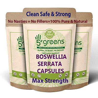 Boswellia Serrata Capsules 10:1 Extract (4600mg Equivalent) | Indian Frankincense | 120 Vegetarian Capsules, 4 Month Supply | Joint Care Supplement | Natural Anti INFLAMMATORY | 5greens (120)