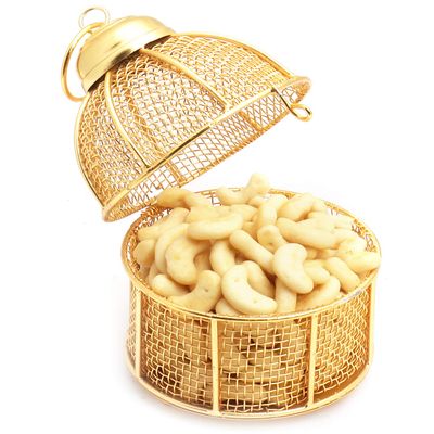 Ghasitaram Gifts Diwali Gifts Namkeen - Cage with Cashew Shaped Biscuits
