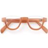 GAWK Type F Burnt Orange Brown Semi-Rimless Half-Moon Retro Reading Glasses with Pouch Case view 1