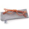 GAWK Type F Burnt Orange Brown Semi-Rimless Half-Moon Retro Reading Glasses with Pouch Case view 2