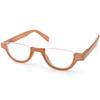 GAWK Type F Burnt Orange Brown Semi-Rimless Half-Moon Retro Reading Glasses with Pouch Case view 3