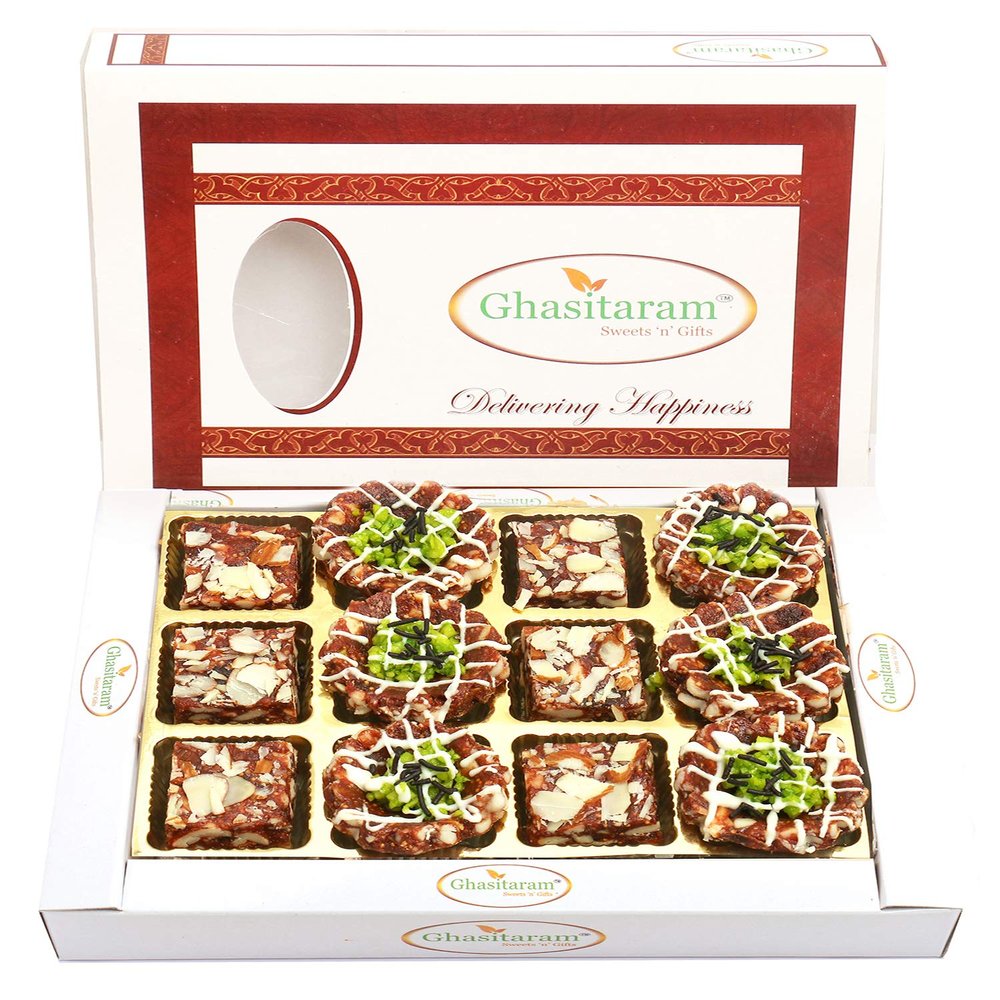 Ghasitaram Gifts Diwali Gifts Diwali Sweet - Assorted Anjeer Sweets 12 Pcs