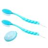 GHzzY Long Handle Bath Brush - Shower Back Scrubber for Massager,Bathing Aid,Exfoliate,Cellulite & Detox(Blue,2 Pack) view 1