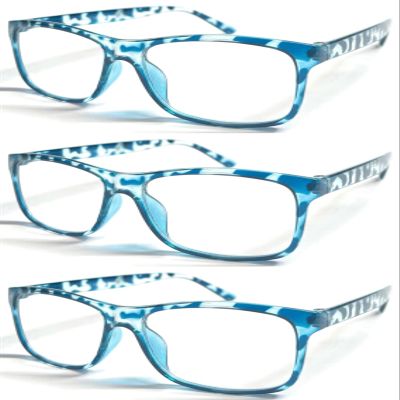 ZIZO EYEWEAR 3 Pairs Reading Glasses Value Pack Classic Stylish Comfort Design Spectacles R140 (3 Pairs Blue Demi, 2.50 Magnification)