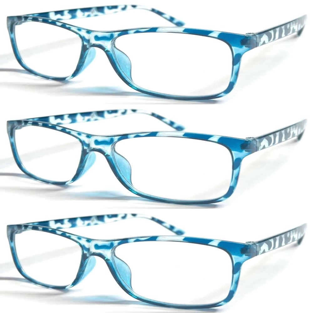 ZIZO EYEWEAR 3 Pairs Reading Glasses Value Pack Classic Stylish Comfort Design Spectacles R140 (3 Pairs Blue Demi, 2.50 Magnification)