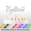 Cakeshop 18th Birthday Glitter Cake Topper, Age 18 Cake Topper Decoration, 18th Anniversary - Double Sided 400gsm Glitter Card, Choice 14 of Colours and Loads of Styles (Dark Silver) view 2